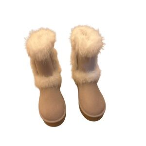 Faux Fur Lined Gray Boots